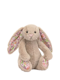 Bunny Soft Toy with Cream Bobtail and Floral Printed Ears