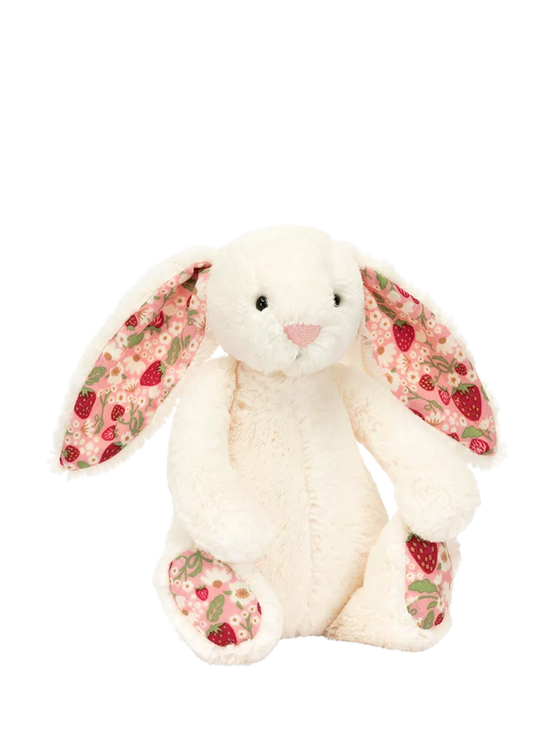 Bunny Soft Toy with Cream Bobtail and Floral Printed Ears