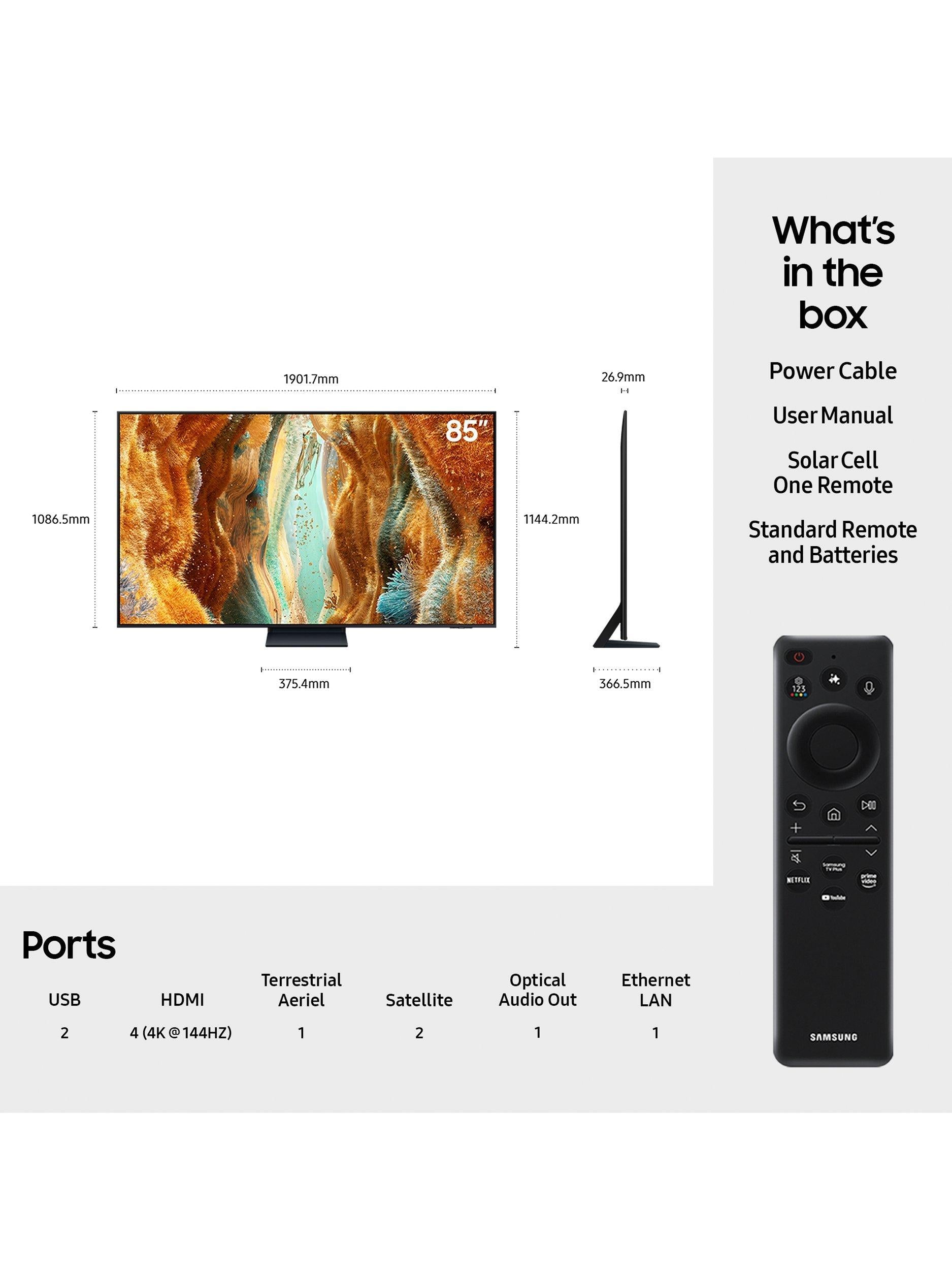 Samsung QN73F Neo QLED TV 85 inch - British product