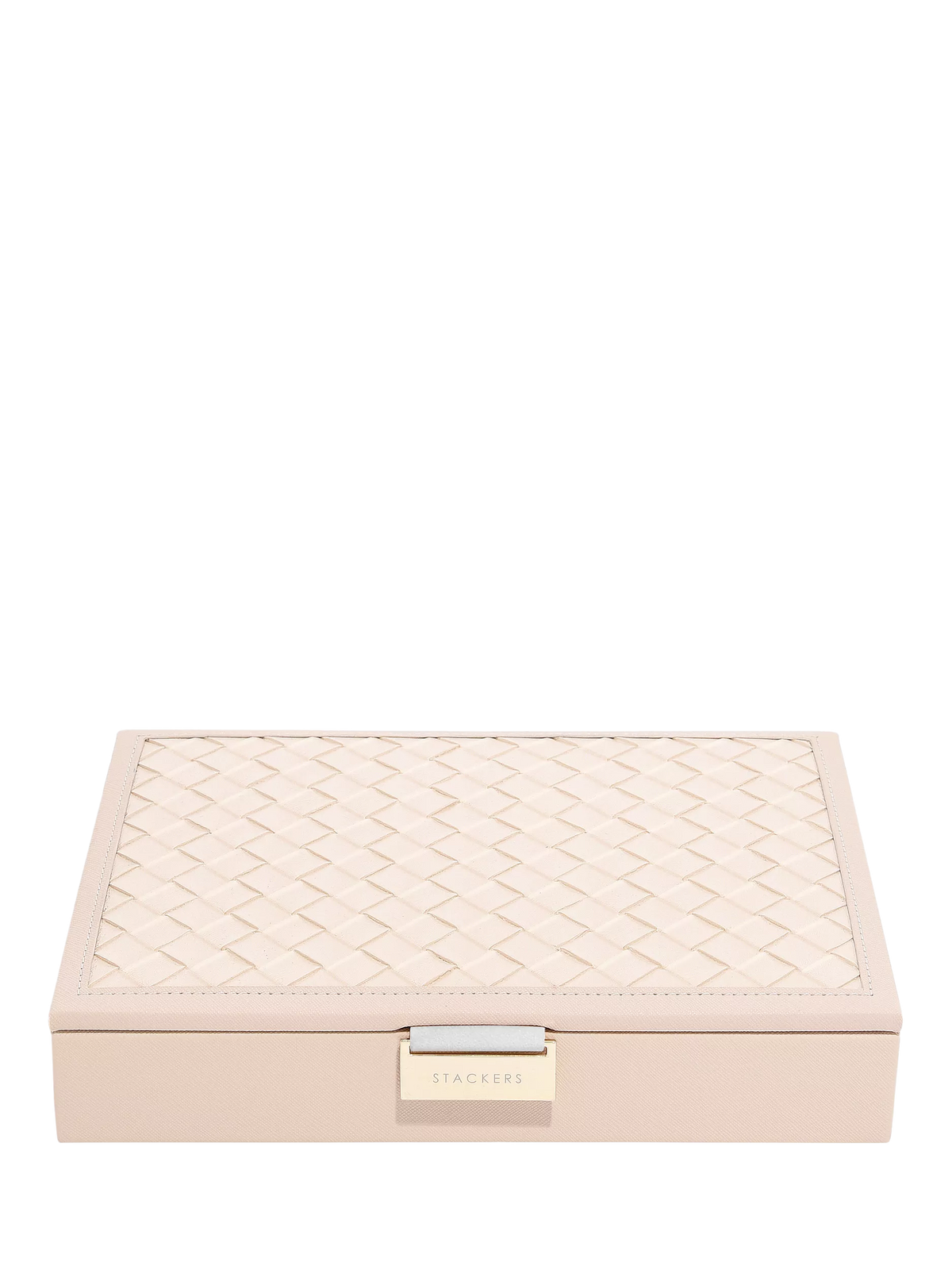 Stackers jewellery box blush pink woven lid, imported from the UK