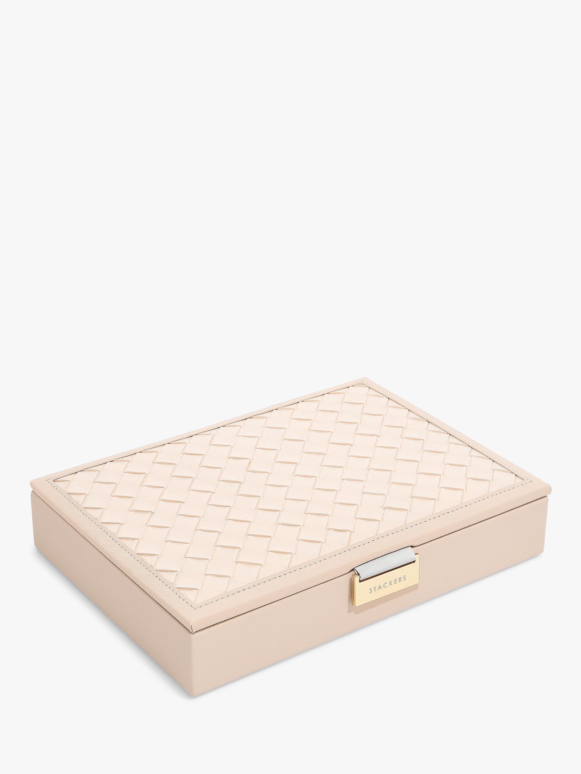 Stackers jewellery box blush pink woven lid, imported from the UK