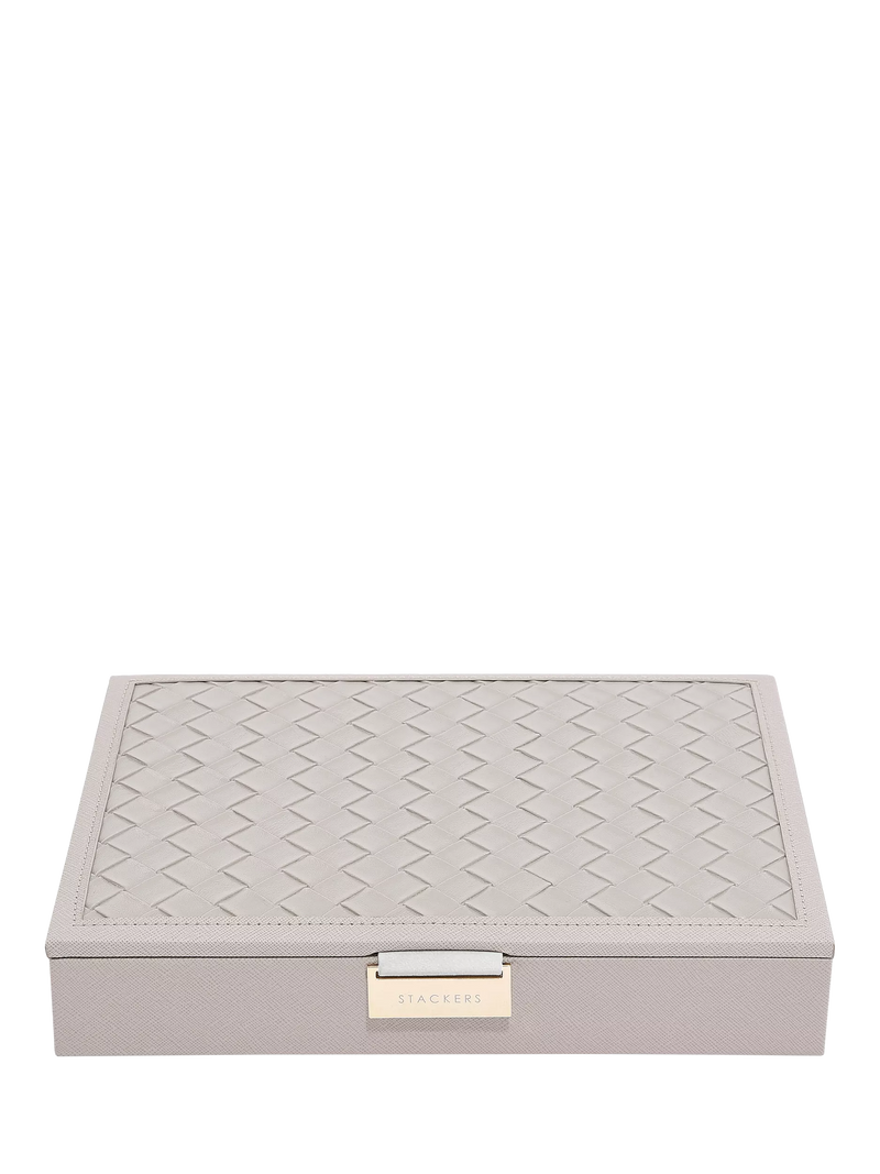 Stackers Classic Woven Lid Jewellery Box, Blush Pink