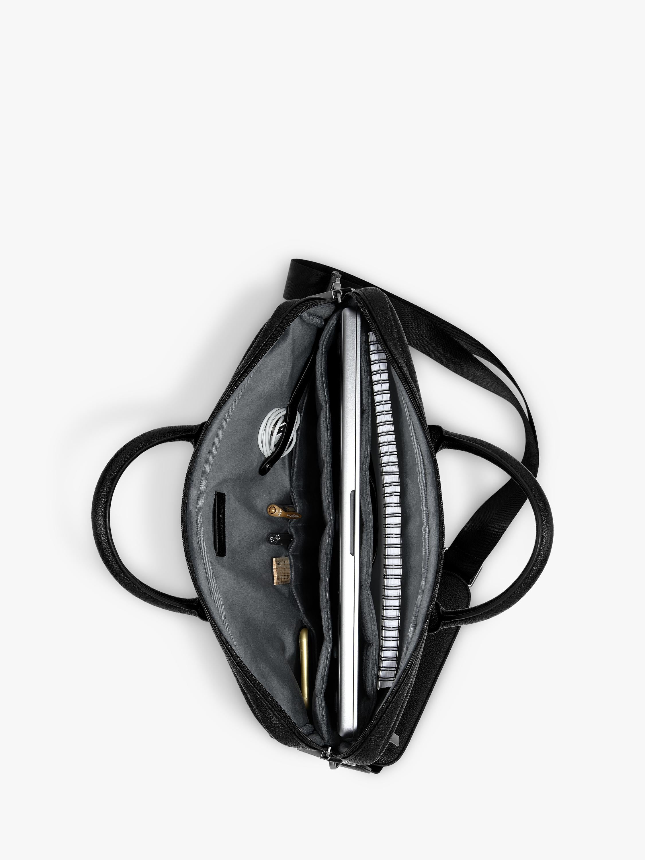 Stackers faux leather laptop bag black, UK version