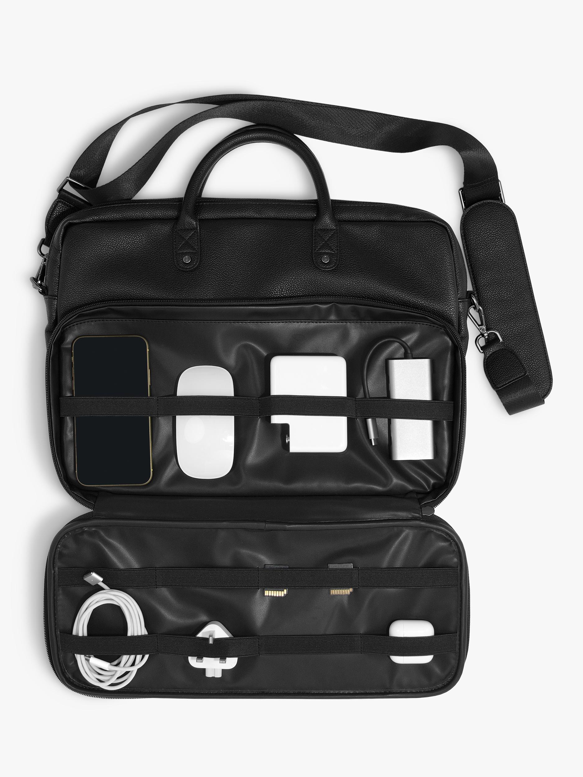 Stackers faux leather laptop bag black, UK version