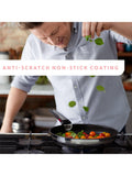 Tefal stainless steel cookware set with removable handles and wok, 18-piece, UK version