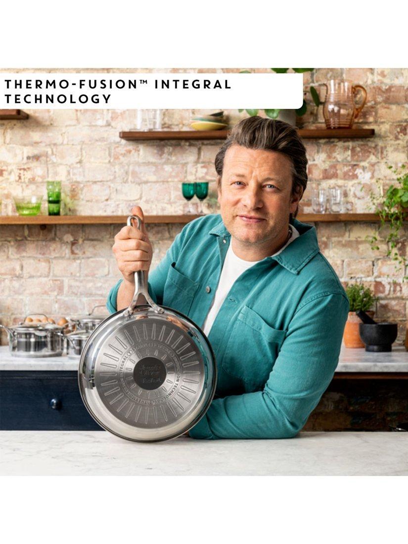 Tefal brushed stainless steel frying pan for induction hobs, UK version