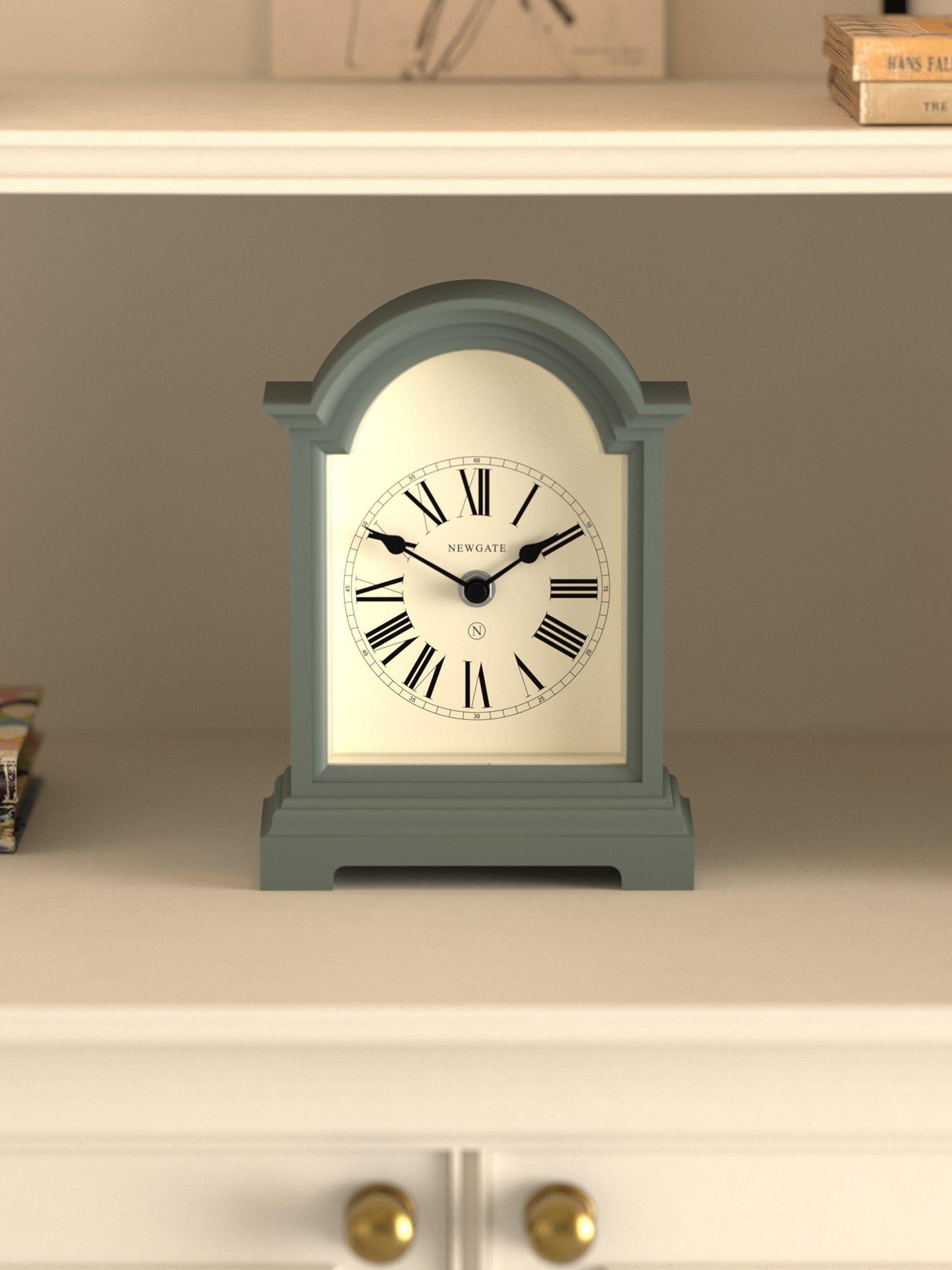 Newgate Clocks Fillmore mantel clock asparagus green (British brand)