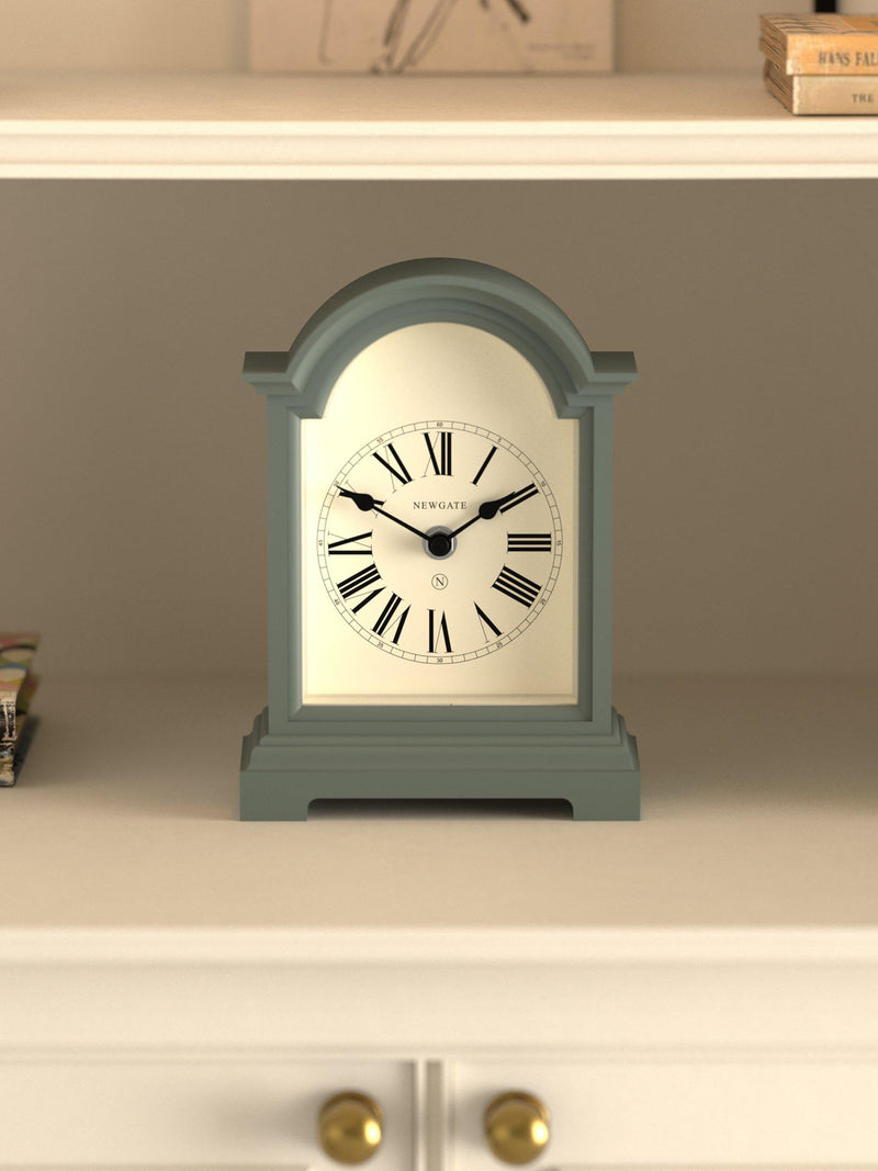 Newgate Clocks Fillmore mantel clock asparagus green (British brand)