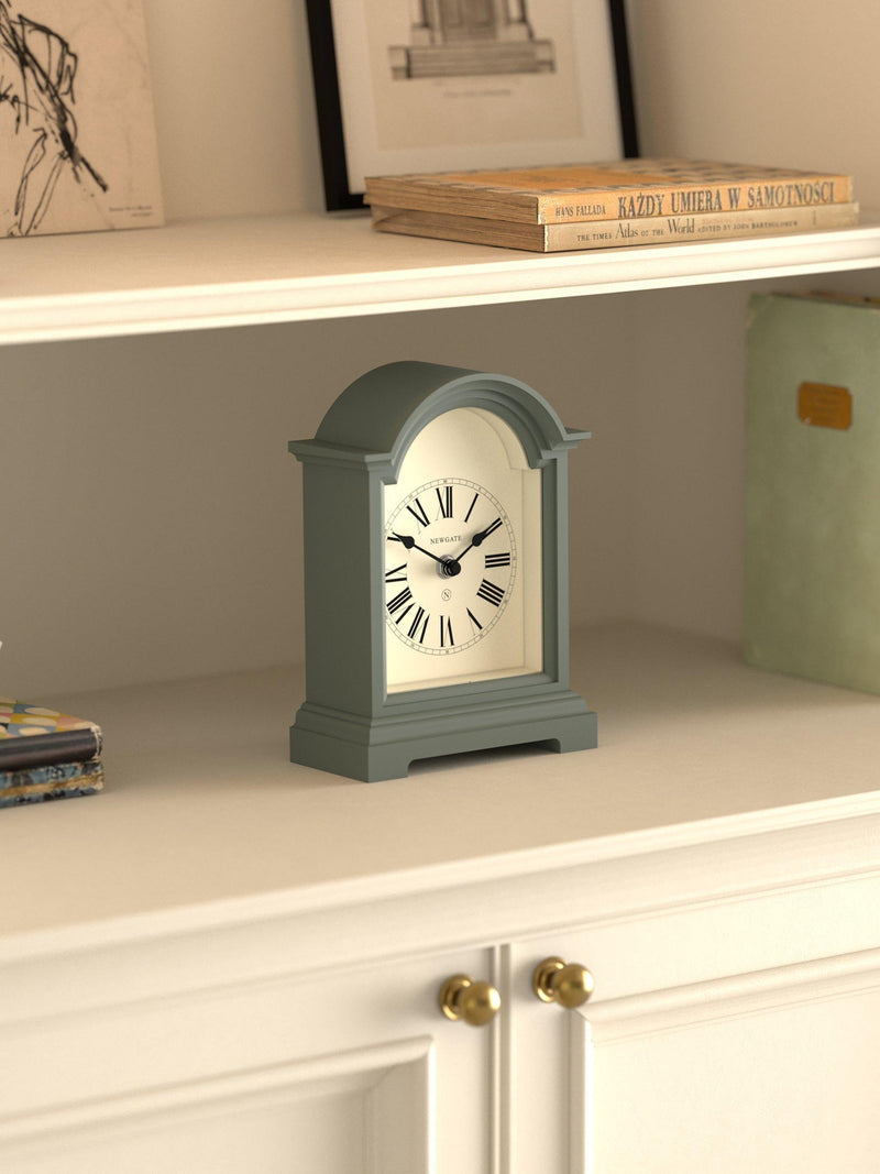 Newgate Clocks Fillmore mantel clock asparagus green (British brand)
