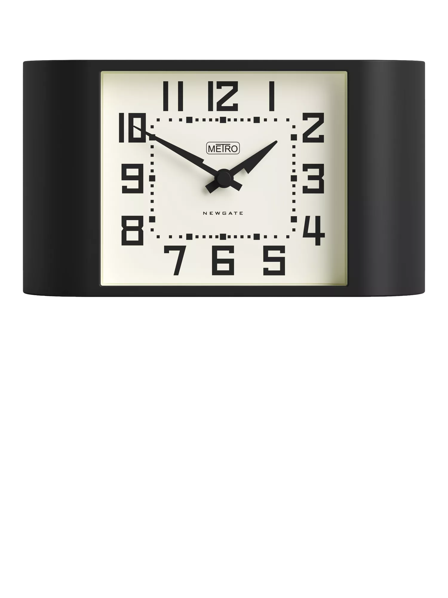 Newgate Clocks Mini Metro analogue mantel clock black - British product