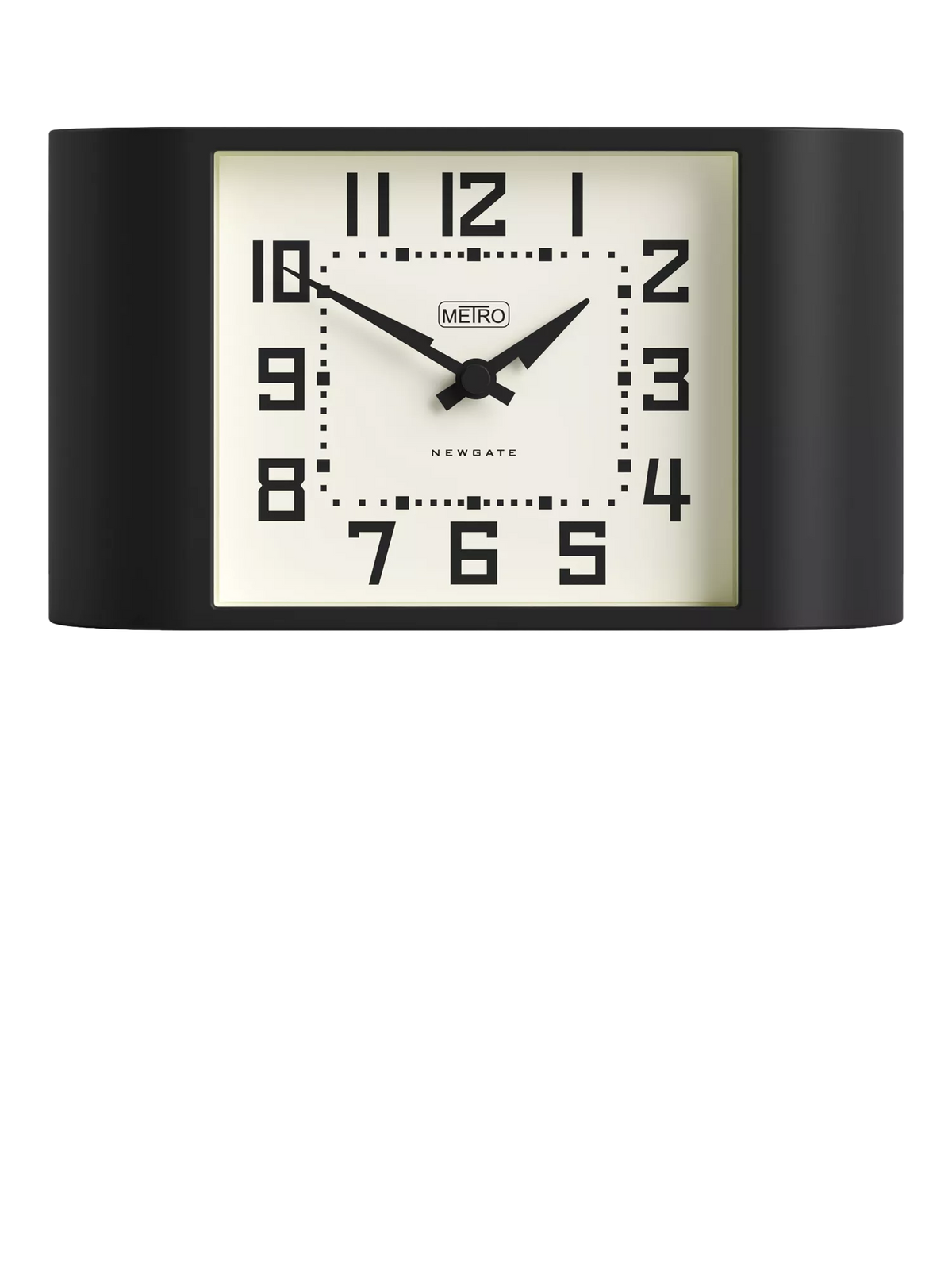 Newgate Clocks Mini Metro analogue mantel clock black - British product