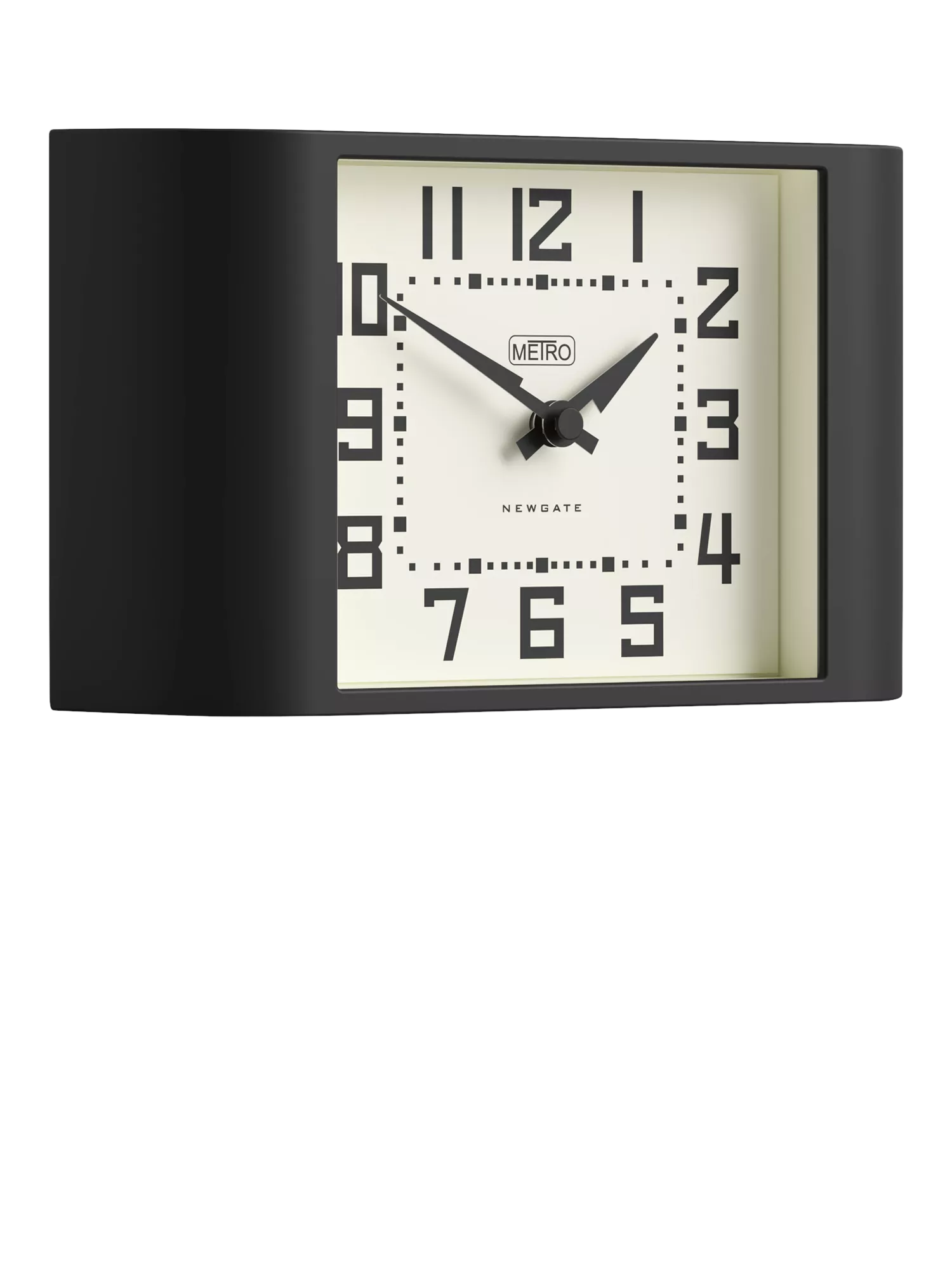 Newgate Clocks Mini Metro analogue mantel clock black - British product