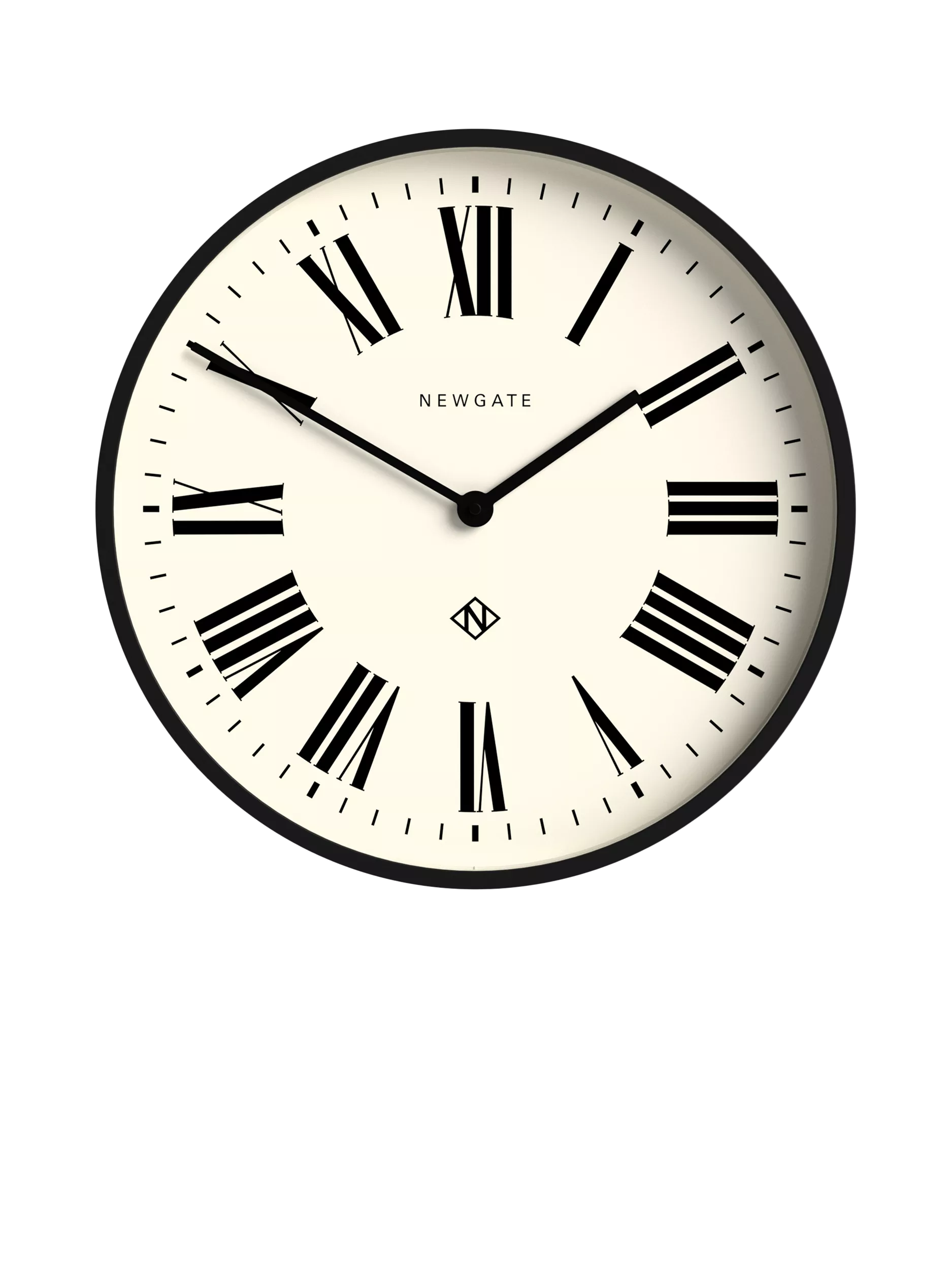 Newgate No2 Roman numeral wall clock black, imported from the UK