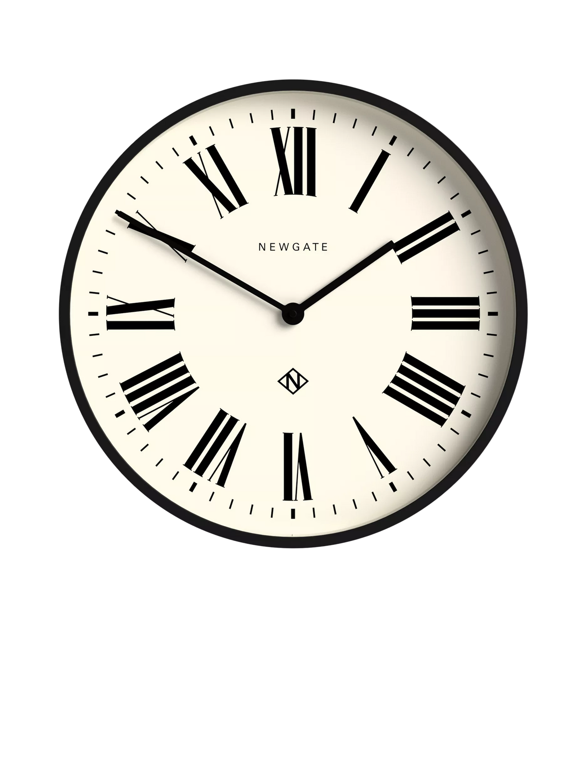 Newgate No2 Roman numeral wall clock black, imported from the UK