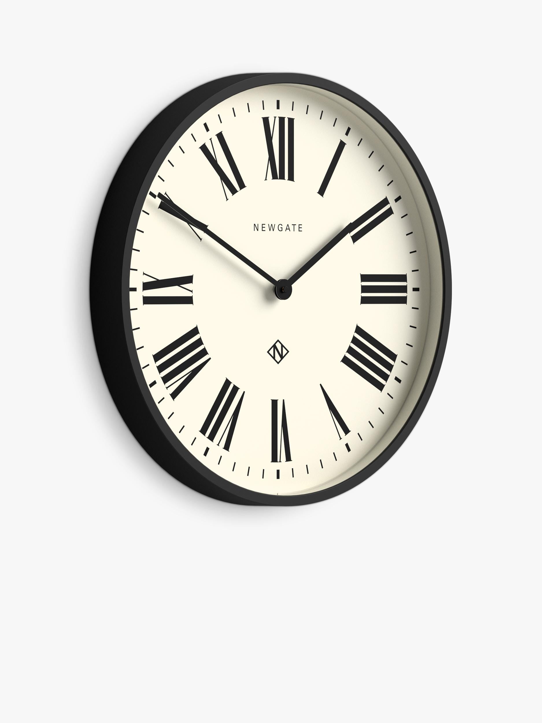 Newgate No2 Roman numeral wall clock black, imported from the UK