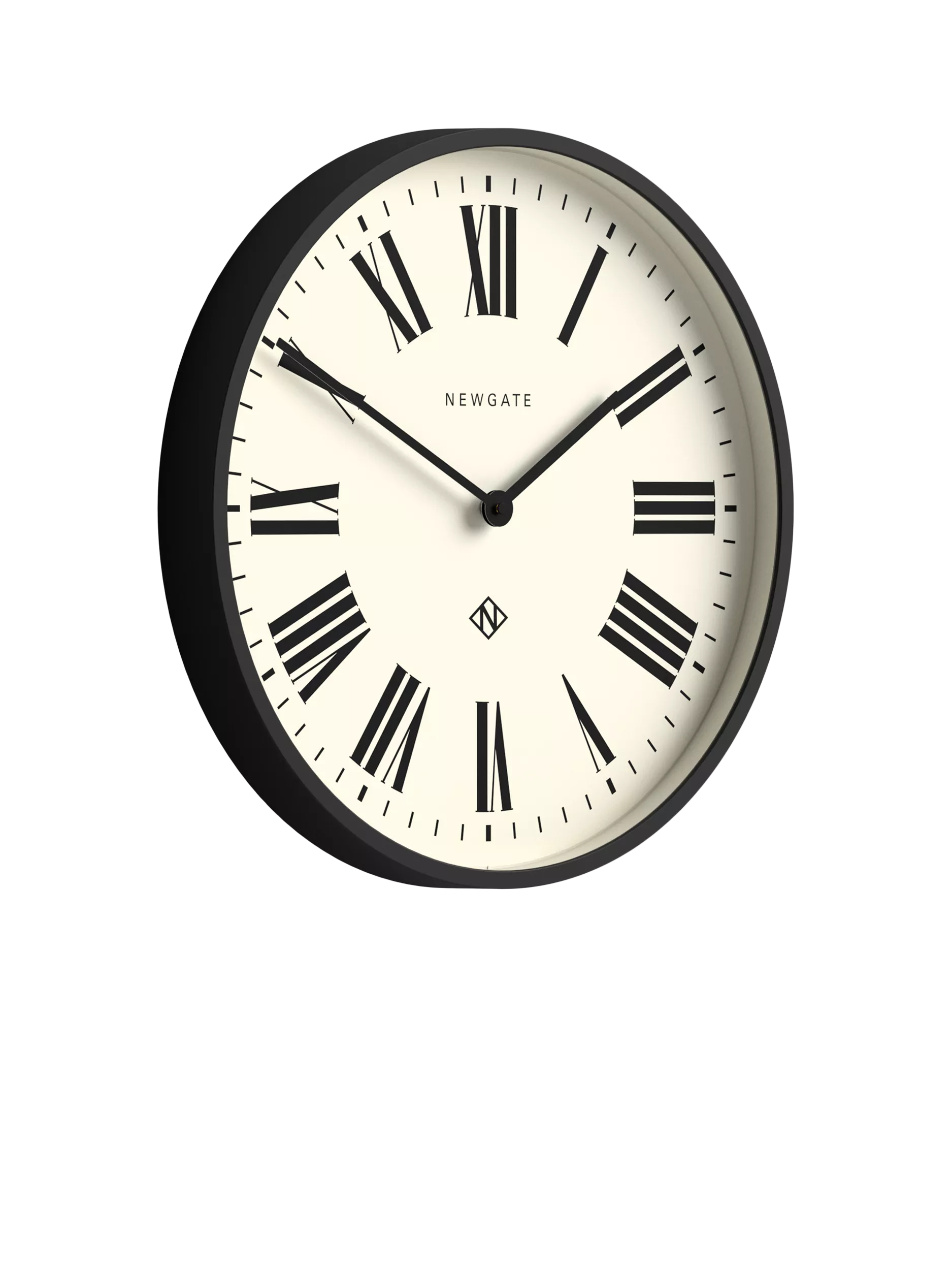 Newgate No2 Roman numeral wall clock black, imported from the UK