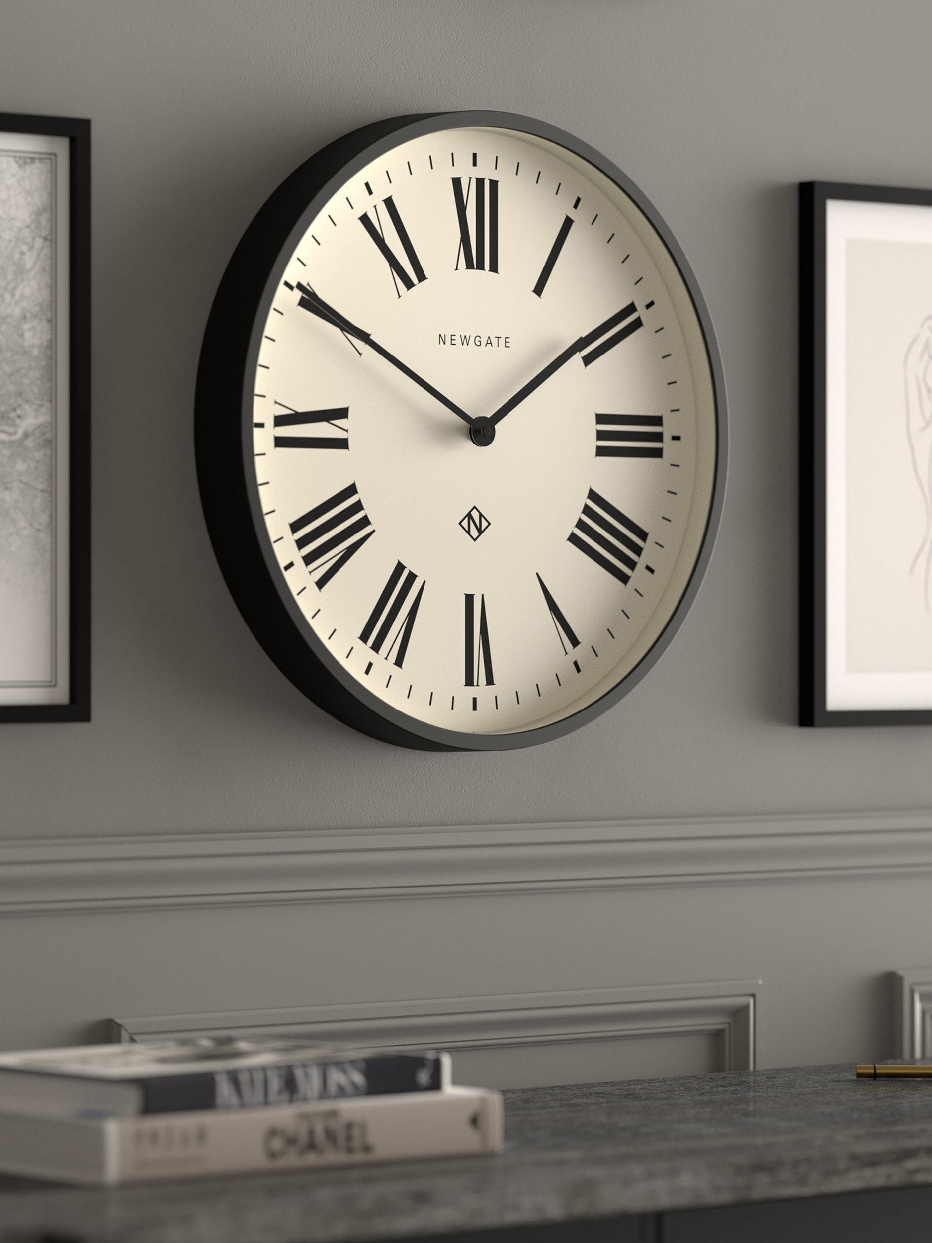 Newgate No2 Roman numeral wall clock black, imported from the UK
