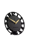 Newgate Timewarp mantel clock in black with gold-tone hands (British brand)