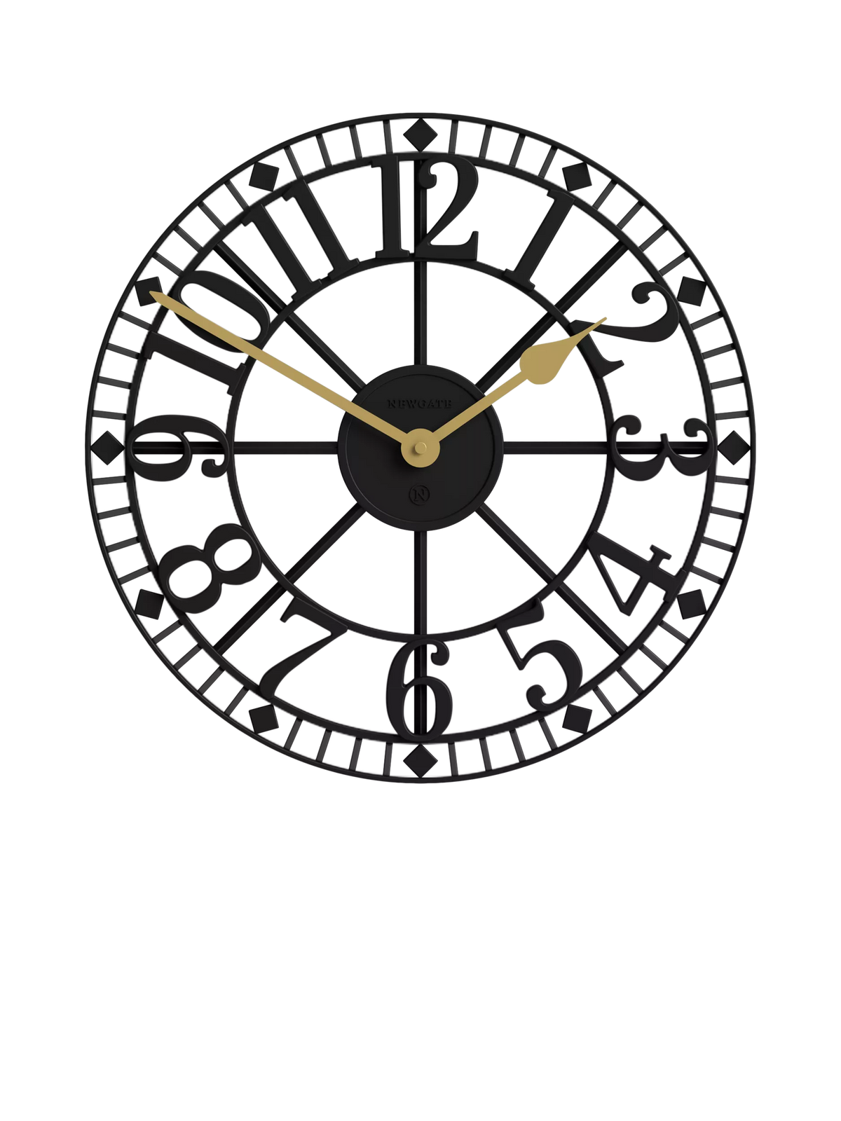 Newgate Clocks skeleton wall clock 40cm black - British product