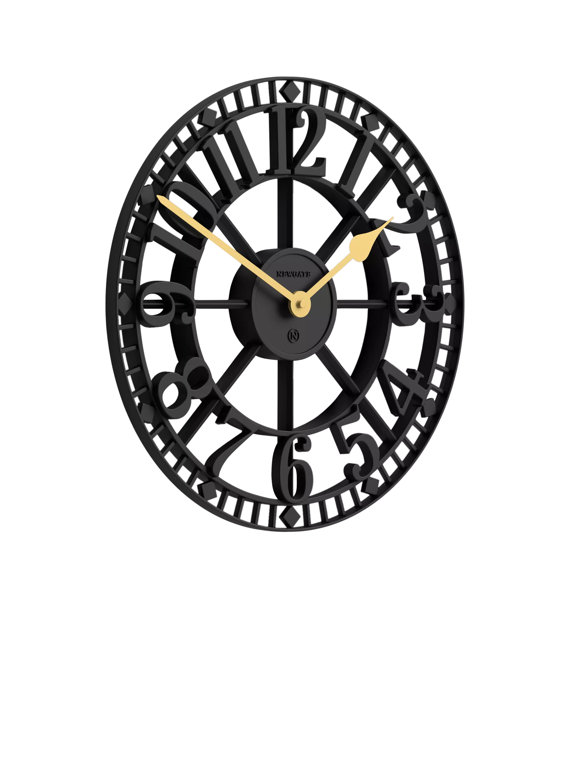 Newgate Clocks skeleton wall clock 40cm black - British product
