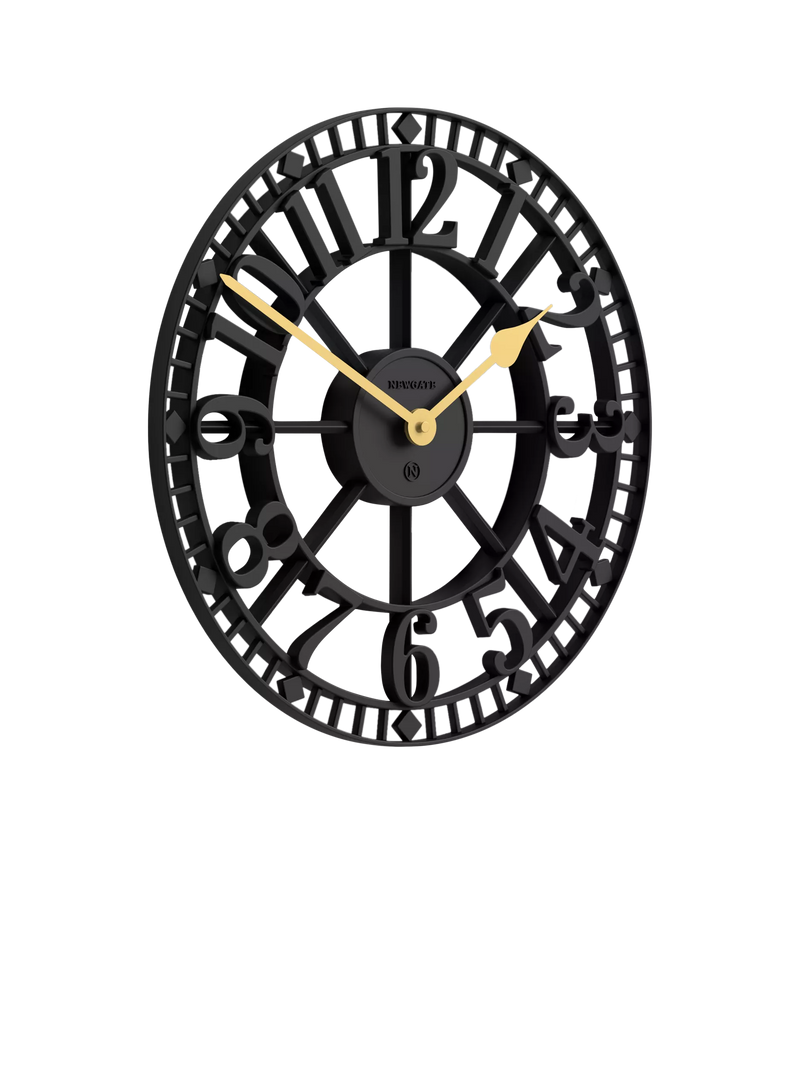 Newgate Clocks skeleton wall clock 40cm black - British product