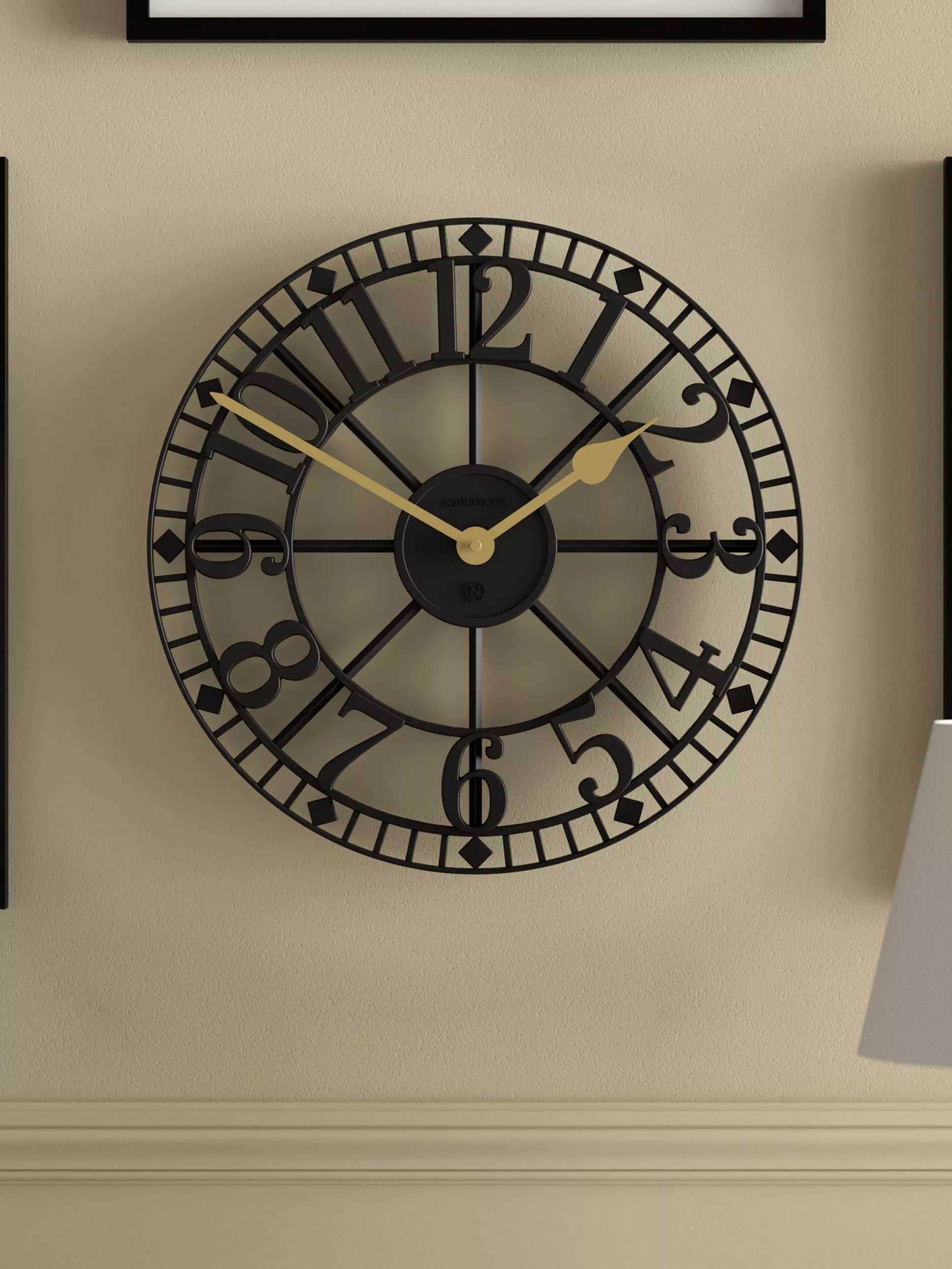 Newgate Clocks skeleton wall clock 40cm black - British product
