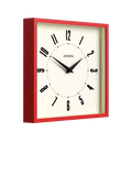 Jones Clocks wall clock engine red square British brand