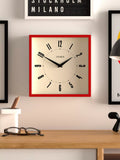Jones Clocks wall clock engine red square British brand