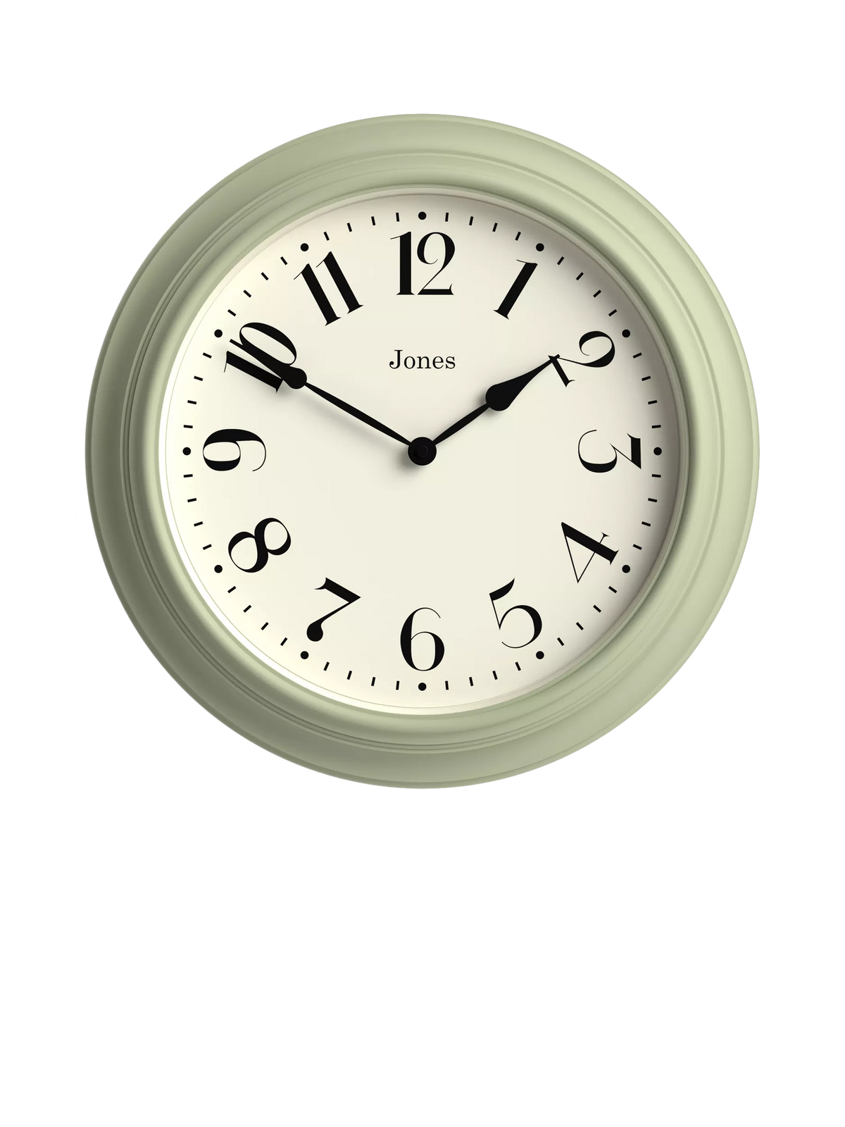 Jones Clocks analogue wall clock with vintage Arabic numerals, 40cm, UK version