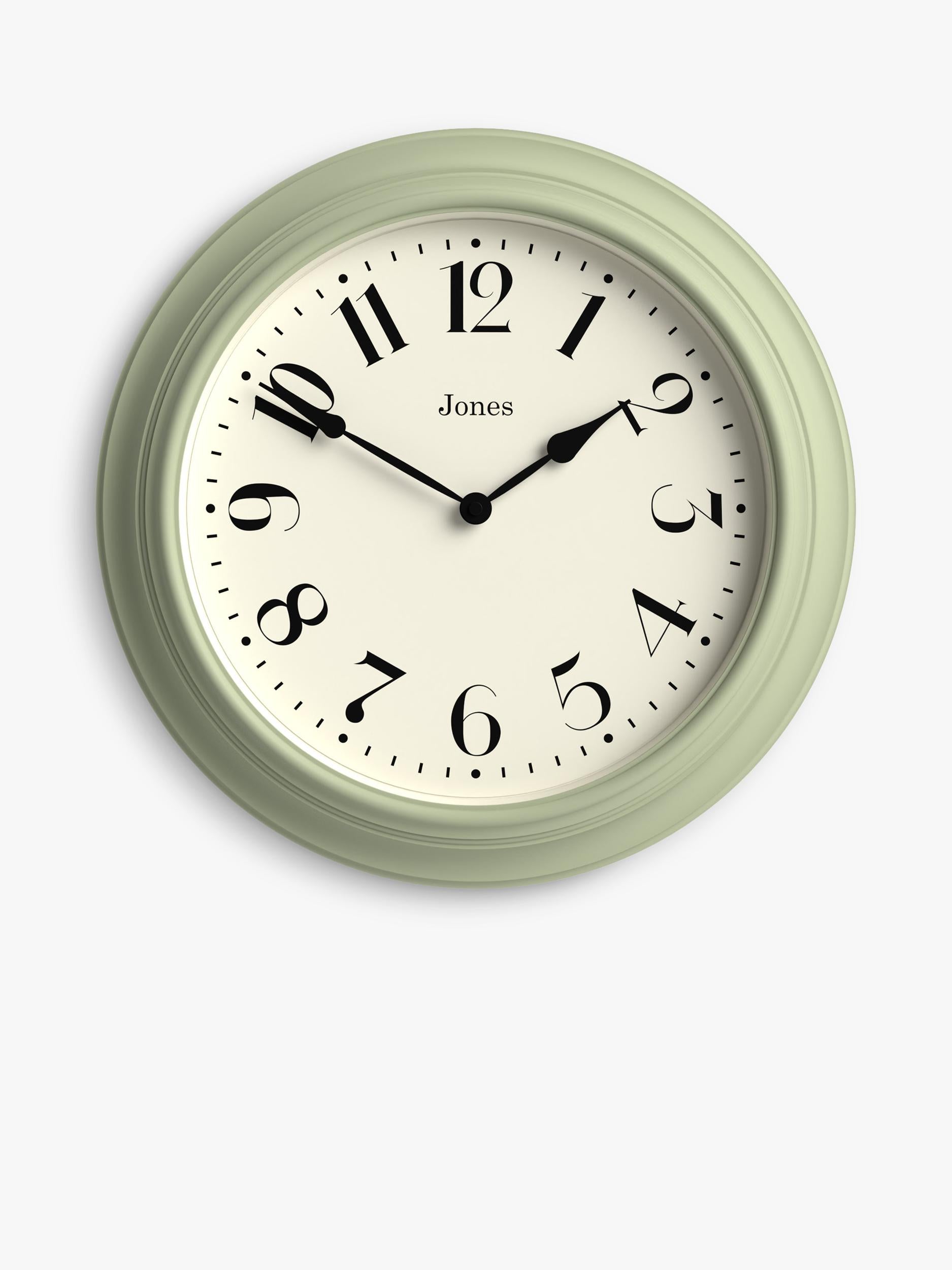 Jones Clocks analogue wall clock with vintage Arabic numerals, 40cm, UK version