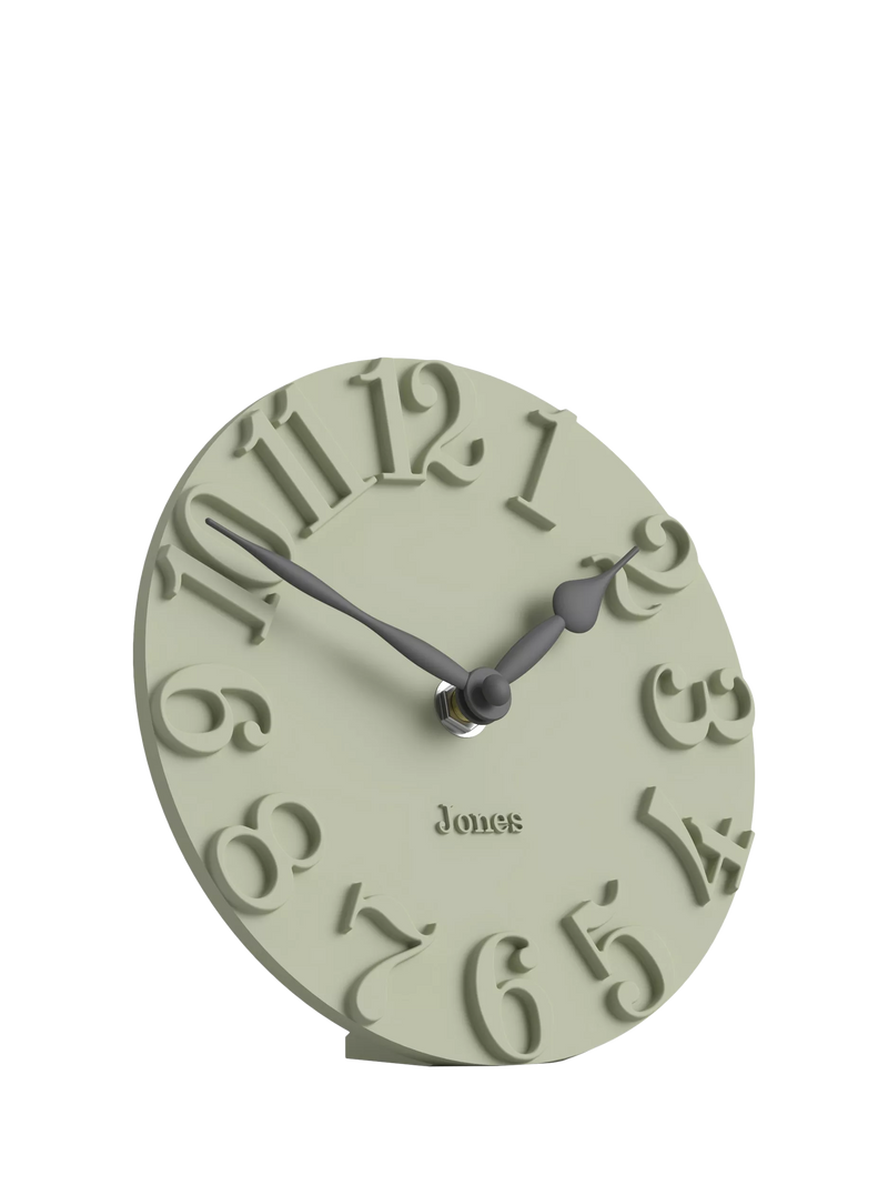 Jones Clocks Hampstead mantel clock desert sage (British brand)