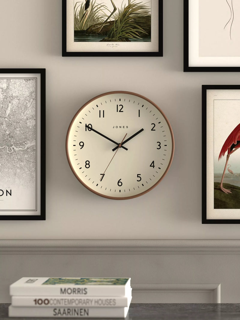 Jones Clocks Jam wall clock mocha 30cm, imported from the UK