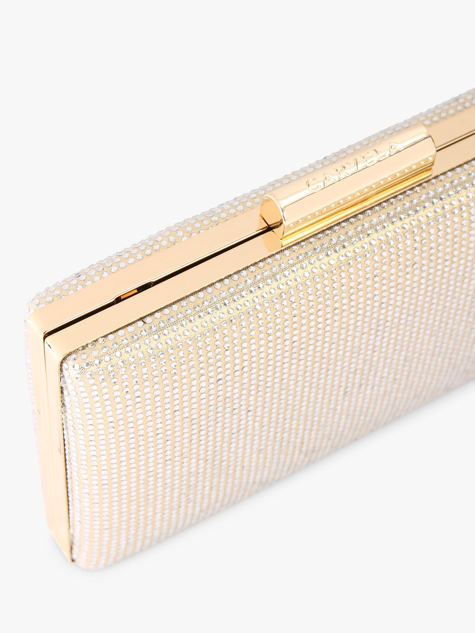 Carvela Aintree embellished clutch bag gold (British brand)