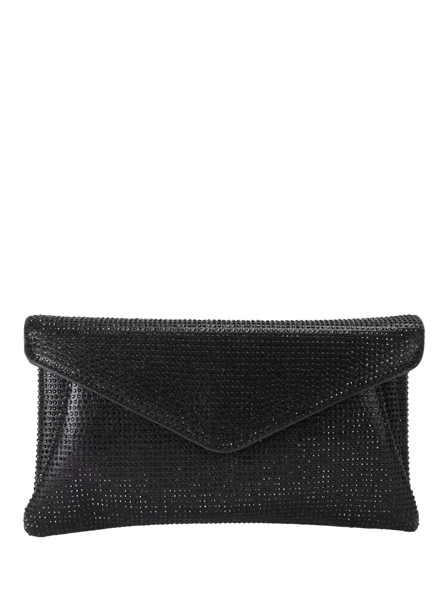Carvela Stargaze crystal embellished envelope clutch bag, black, UK version