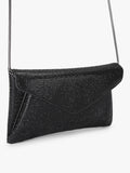 Carvela Stargaze crystal embellished envelope clutch bag, black, UK version