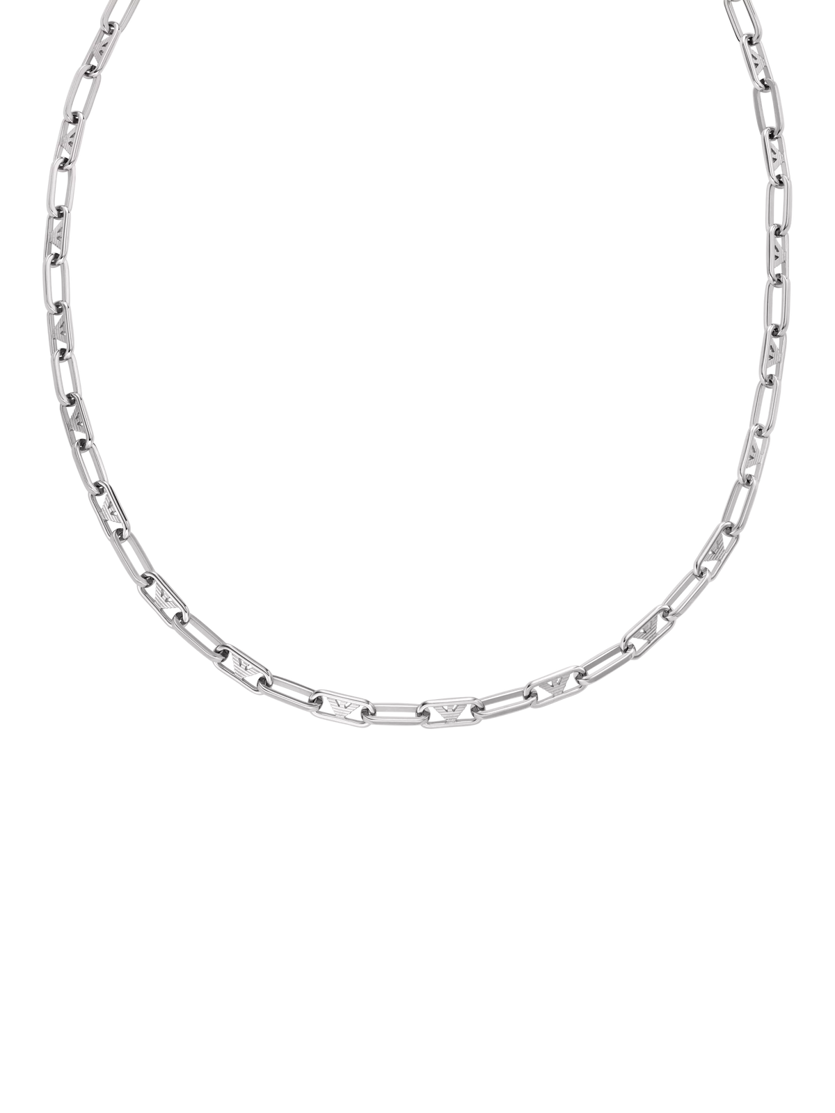 Emporio Armani twisted link chain necklace 52.5cm silver, imported from the UK