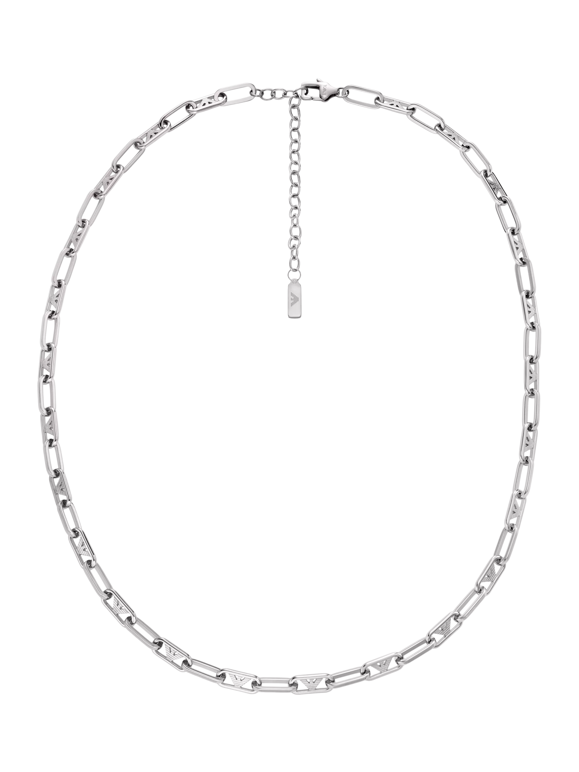 Emporio Armani twisted link chain necklace 52.5cm silver, imported from the UK