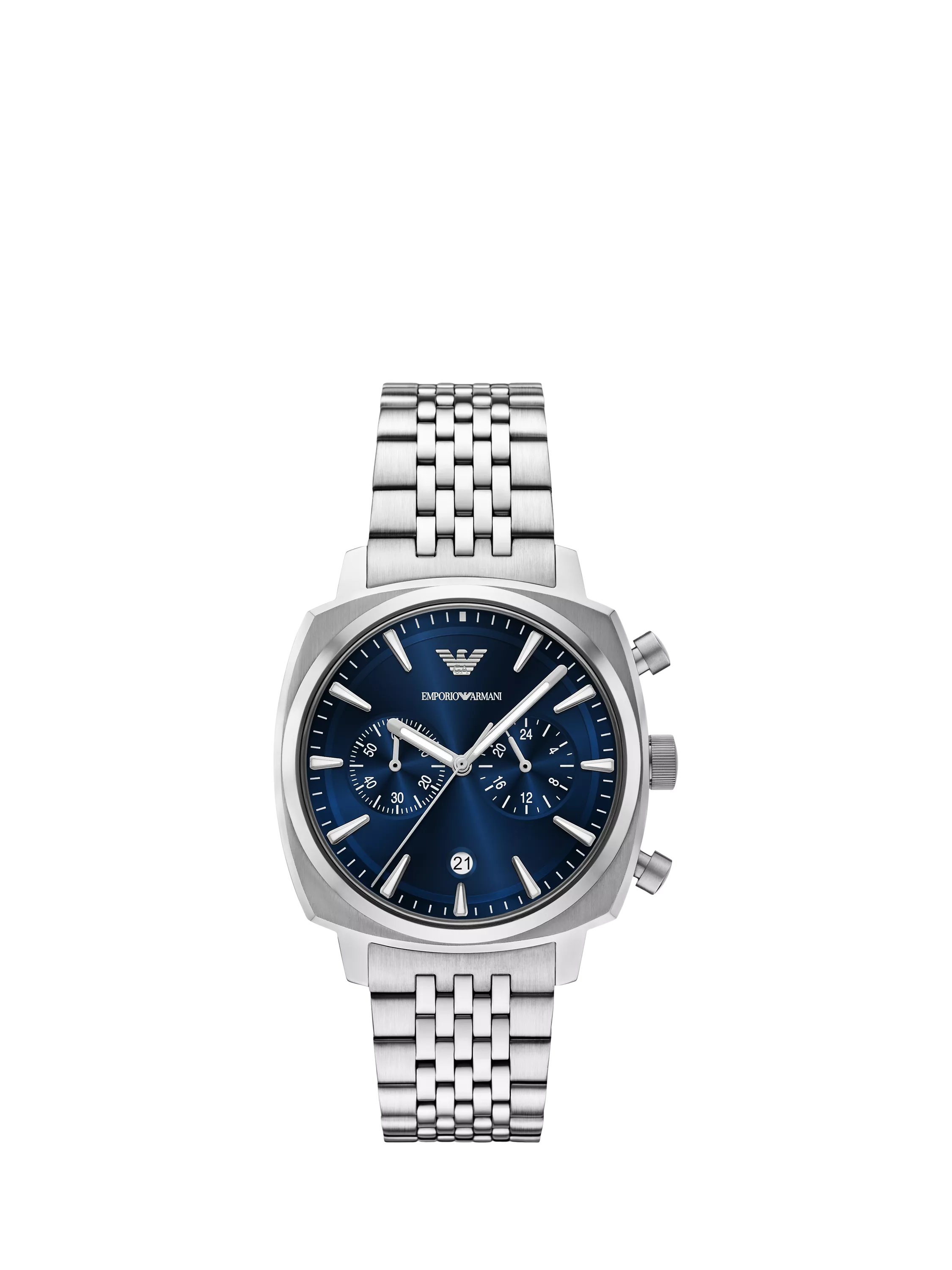 Emporio Armani AR11688 chronograph watch blue dial stainless steel, UK version