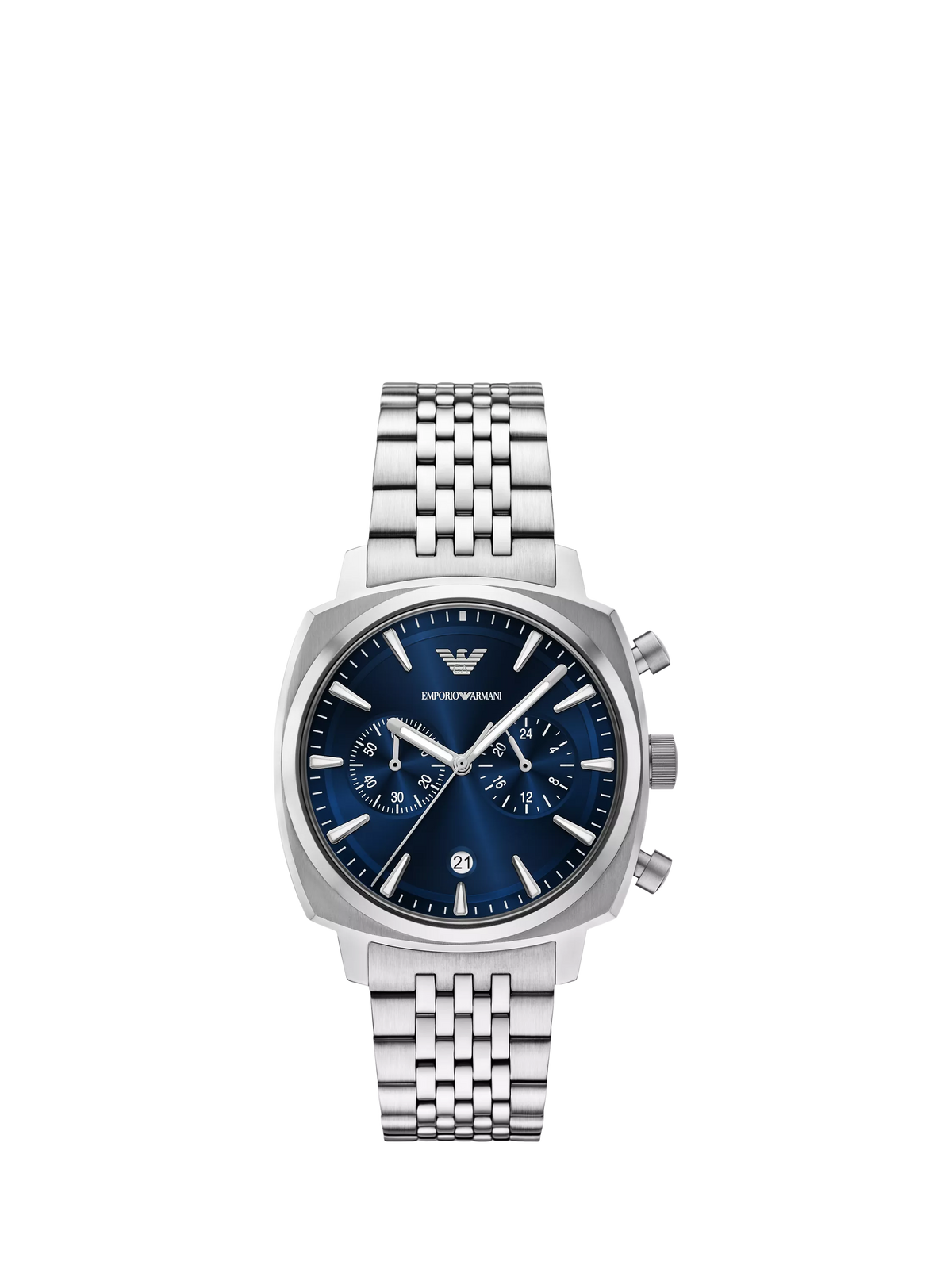 Emporio Armani AR11688 chronograph watch blue dial stainless steel, UK version