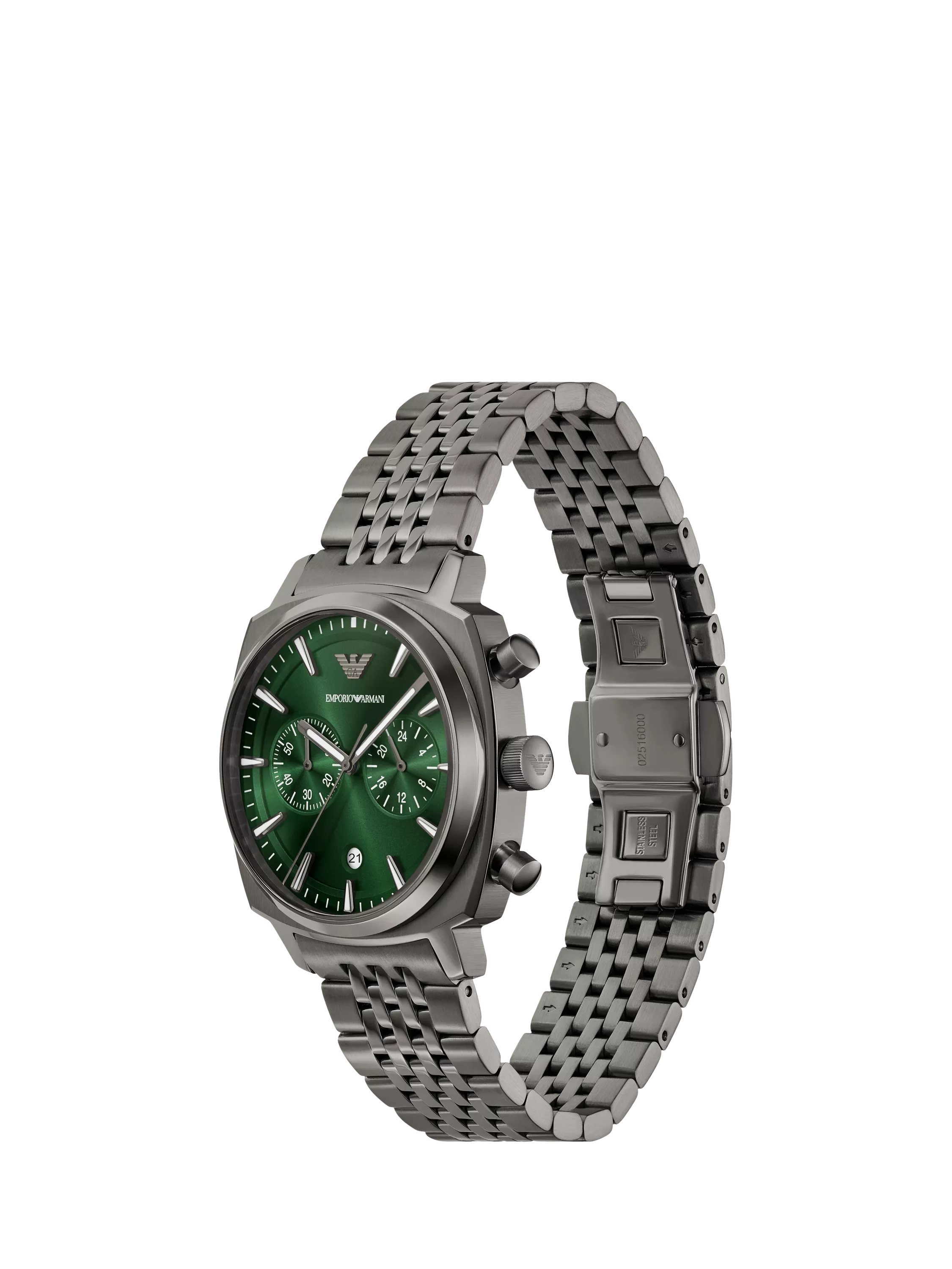 Emporio Armani chronograph green dial watch 40mm, imported from the UK