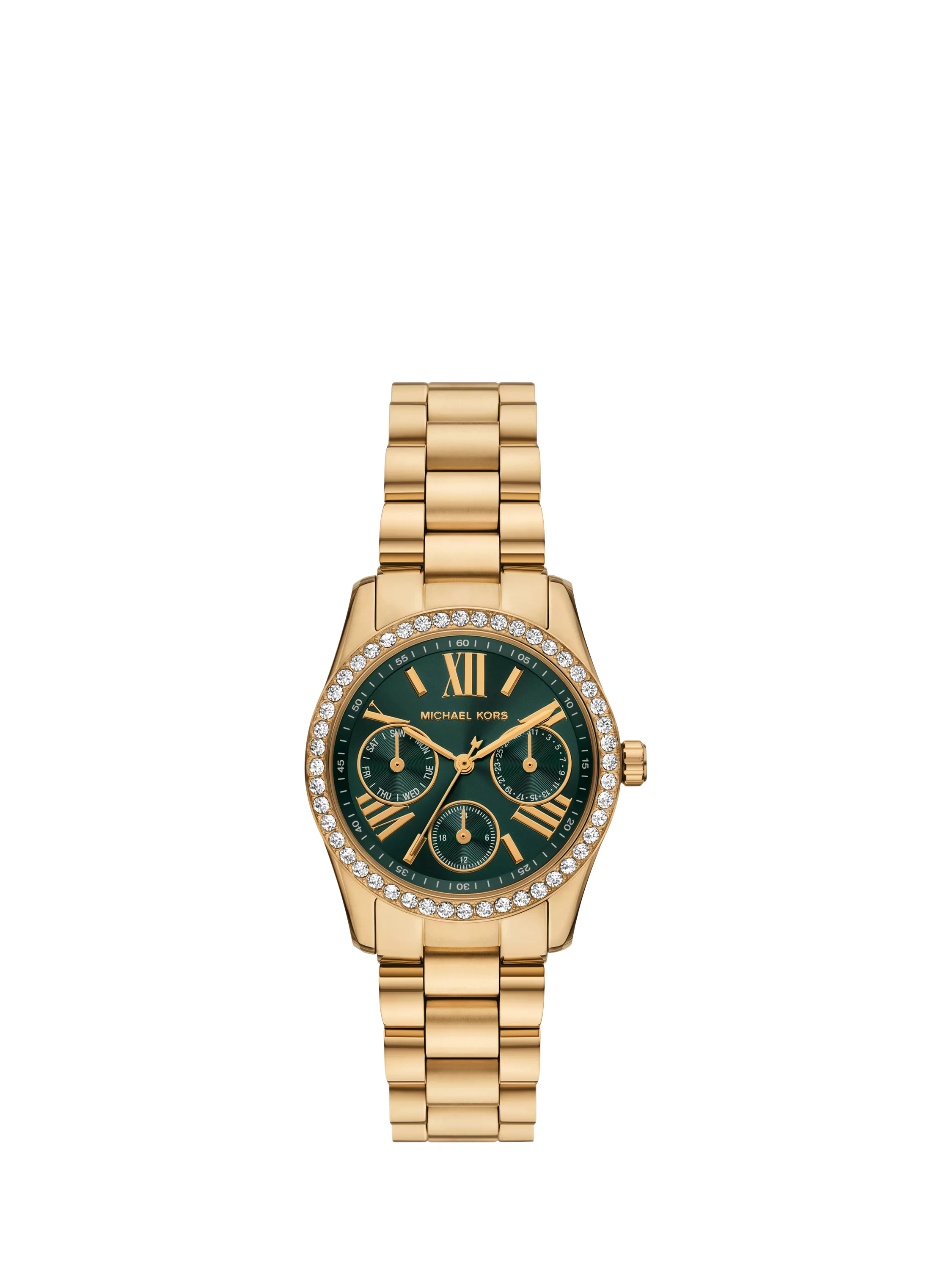 Michael Kors Lexington Lux watch green dial gold bracelet imported from the UK
