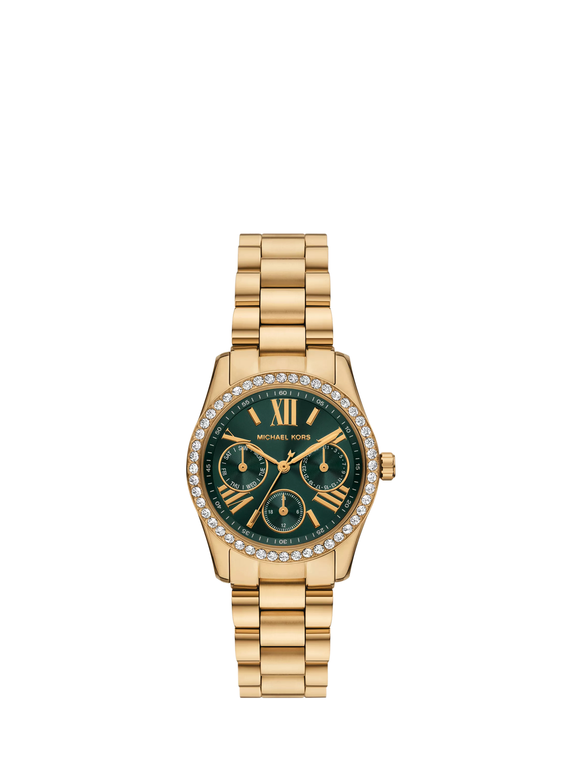 Michael Kors Lexington Lux watch green dial gold bracelet imported from the UK