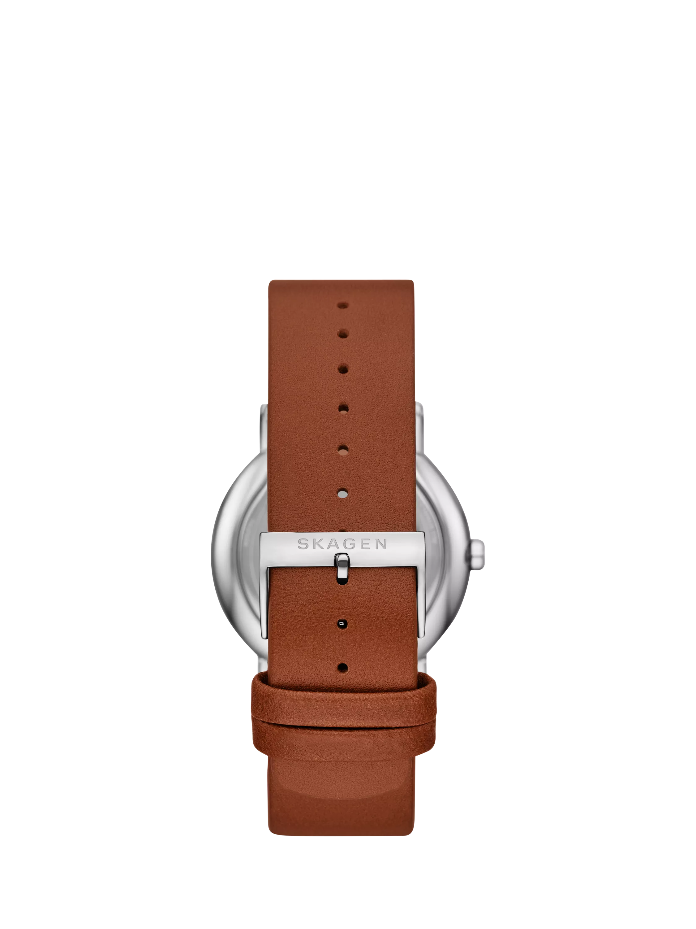 Skagen men's leather strap watch white dial 40mm, imported from the UK