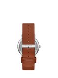 Skagen men's leather strap watch white dial 40mm, imported from the UK