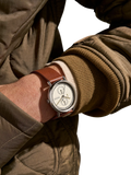 Skagen men's leather strap watch white dial 40mm, imported from the UK