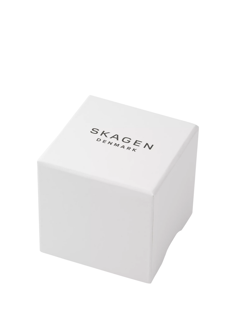Skagen men's leather strap watch white dial 40mm, imported from the UK