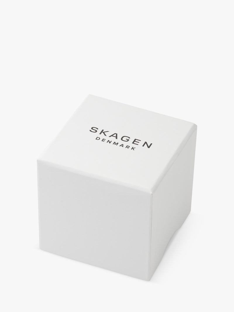 Skagen men's leather strap watch white dial 40mm, imported from the UK