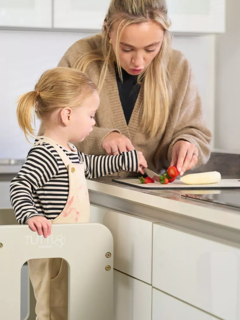 Tutti Bambini Montessori toddler learning tower in Mushroom finish (British brand)