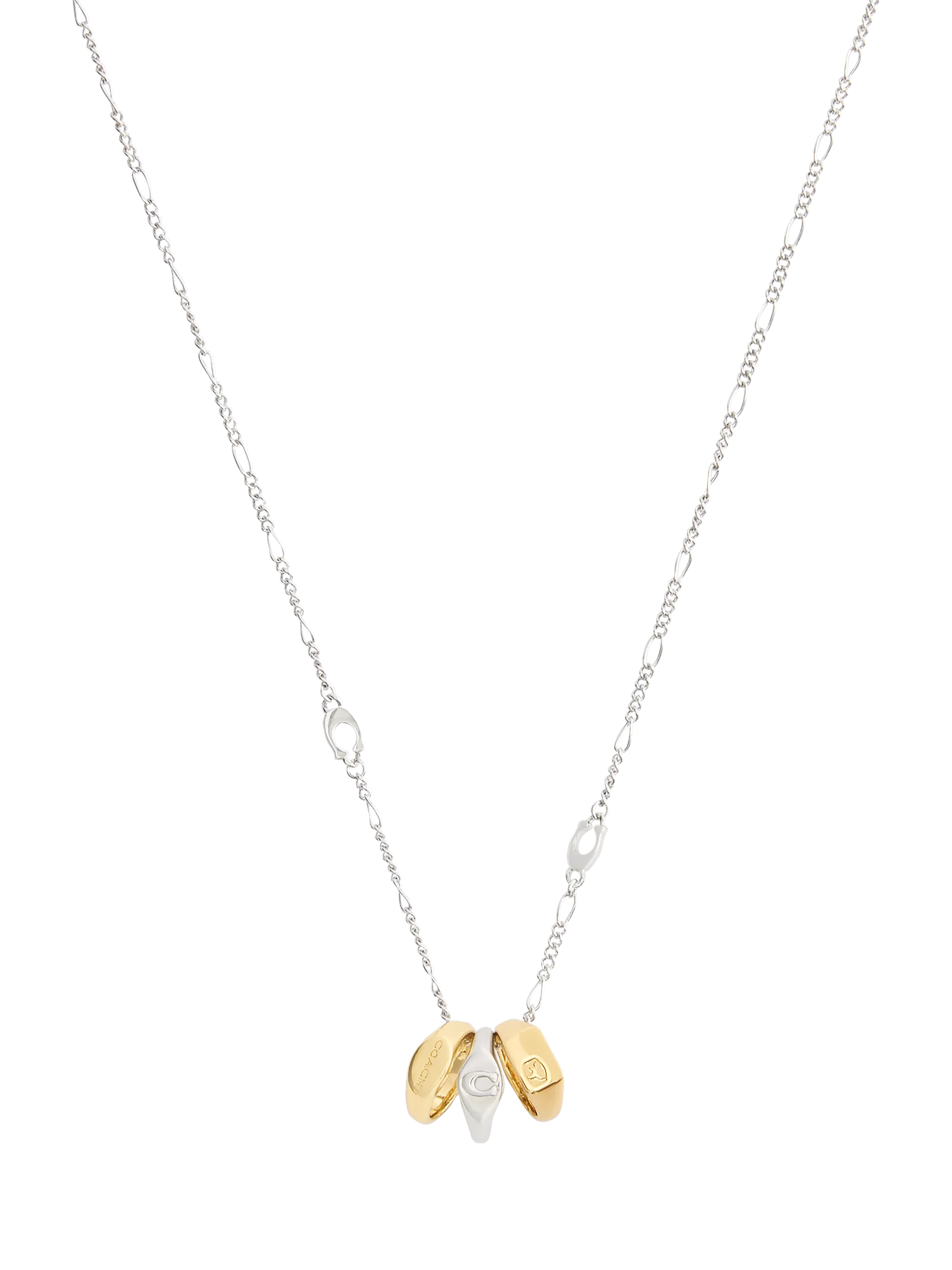 Coach Mixed Signet Rondelle Pendant necklace two-tone - British product