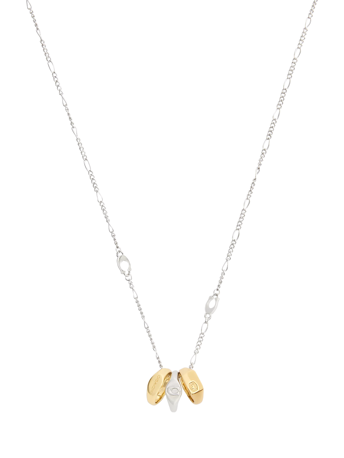 Coach Mixed Signet Rondelle Pendant necklace two-tone - British product